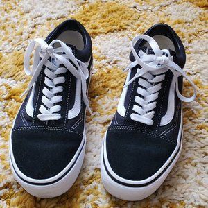 Vans Old Skool Low Top Mens 6.5 Black/White Sneaker